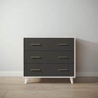 New York Single Dresser in Bianco Satinato / Peppercorn finish