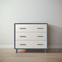 New York Single Dresser in Navy / Bianco Satinato finish
