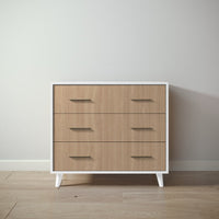 New York Single Dresser in Solid White / Harvest finish