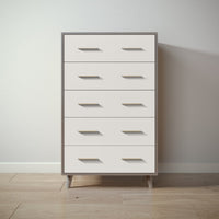 New York Tall Chest in Aqua Grey / Bianco Satinato finish