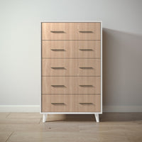 New York Tall Chest in Bianco Satinato / Albero Puro finish