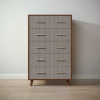 New York Tall Chest in Nocello / Aqua Grey finish