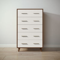 New York Tall Chest in Nocello / Bianco Satinato finish