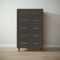 New York Tall Chest in Nocello / Peppercorn finish