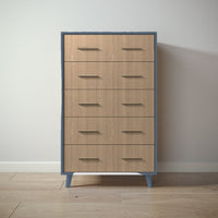 New York Tall Chest in Navy / Harvest finish