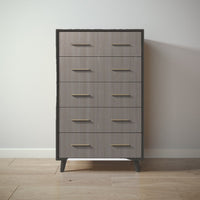 New York Tall Chest in Peppercorn / Aqua Grey finish