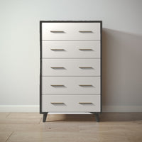 New York Tall Chest in Peppercorn / Bianco Satinato finish