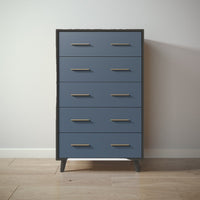 New York Tall Chest in Peppercorn / Navy finish