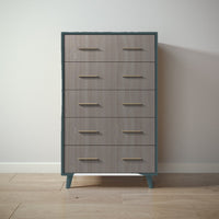 New York Tall Chest in Rosemary / Aqua Grey finish
