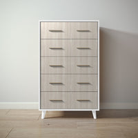 New York Tall Chest in Solid White / Ash finish