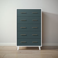 New York Tall Chest in Solid White / Rosemary finish