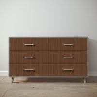 New York Double Dresser in Aqua Grey / Nocello finish