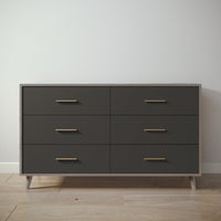 New York Double Dresser in Aqua Grey / Peppercorn finish