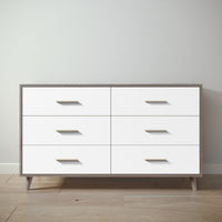 New York Double Dresser in Aqua Grey / Solid White finish