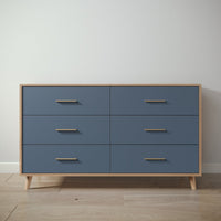 New York Double Dresser in Harvest / Navy finish