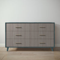 New York Double Dresser in Rosemary / Aqua Grey finish