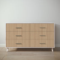 New York Double Dresser in Washed White / Sandstone finish
