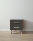 New York Nightstand in Aqua Grey / Peppercorn finish