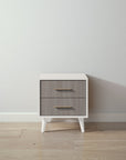 New York Nightstand in Bianco Satinato / Aqua Grey finish