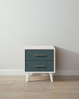 New York Nightstand in Bianco Satinato / Rosemary finish