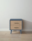 New York Nightstand in Navy / Harvest finish