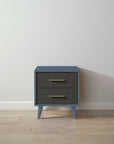 New York Nightstand in Navy / Peppercorn finish