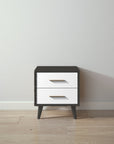 New York Nightstand in Peppercorn / Solid White finish