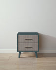 New York Nightstand in Rosemary / Aqua Grey finish