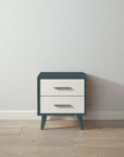 New York Nightstand in Rosemary / Bianco Satinato finish