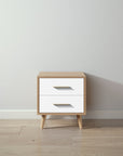 New York Nightstand in Sandstone / Solid White finish