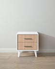 New York Nightstand in Solid White / Albero Puro finish