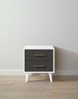 New York Nightstand in Solid White / Peppercorn finish
