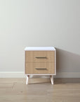 New York Nightstand in Washed White / Sandstone finish