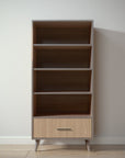 New York Bookcase in Aqua Grey / Harvest finish