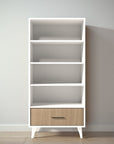 New York Bookcase in Bianco Satinato / Sandstone finish