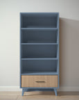 New York Bookcase in Navy / Harvest finish