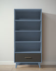 New York Bookcase in Navy / Peppercorn finish