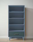 New York Bookcase in Navy / Rosemary finish