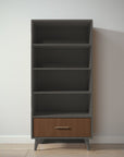 New York Bookcase in Peppercorn / Nocello finish