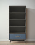 New York Bookcase in Peppercorn / Navy finish