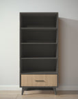 New York Bookcase in Peppercorn / Sandstone finish