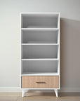 New York Bookcase in Solid White / Albero Puro finish