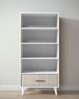 New York Bookcase in Solid White / Ash finish