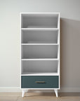 New York Bookcase in Solid White / Rosemary finish