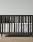 New York Crib in Aqua Grey / Peppercorn finish