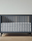 New York Crib in Peppercorn / Navy finish