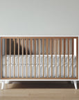 New York Crib in Solid White / Harvest finish