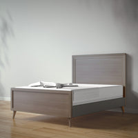 New York Full Bed in Aqua Grey / Peppercorn finish