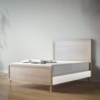 New York Full Bed in Ash / Bianco Satinato finish