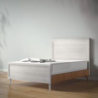 New York Full Bed in Bianco Satinato / Nocello finish